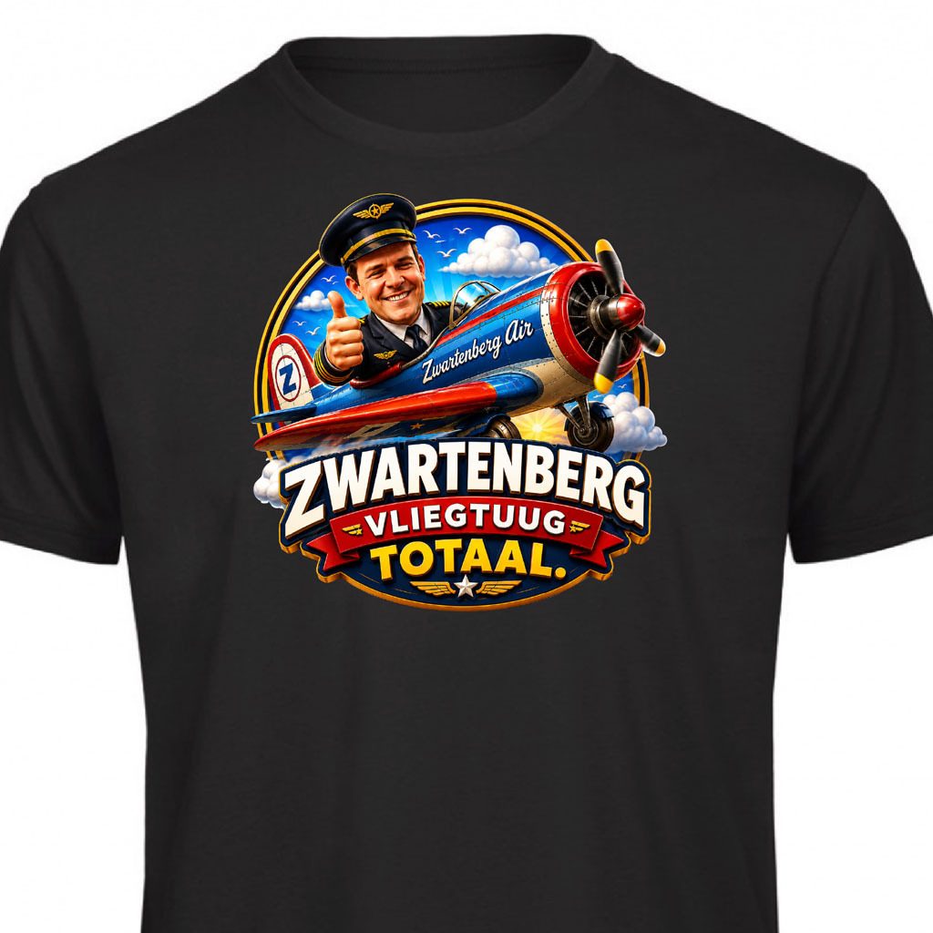 Kinder T-shirt - Zwartenberg Vliegtuug Totaal - Kachel FM 2026